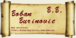 Boban Burinović vizit kartica